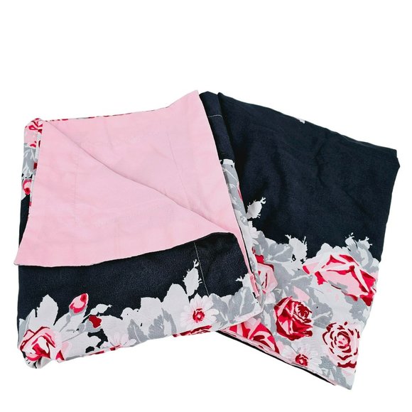 Betsey Johnson King Pillow Shams Two Piece Grey Pink White Floral Rose Polyester - Picture 10 of 10